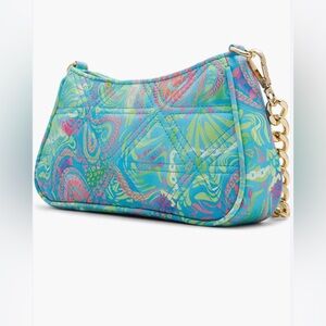 Aldo Sustinex teal blue, pink and mint green mint crossbody.